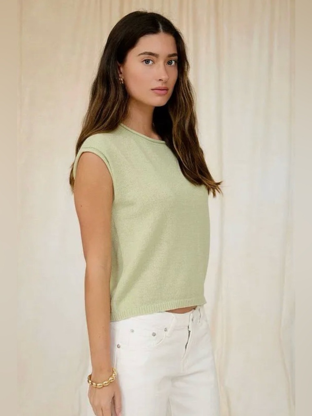Raw Edge Knit Sweater Top Olive NWT | Blu Pepper | M - Picture 2 of 4